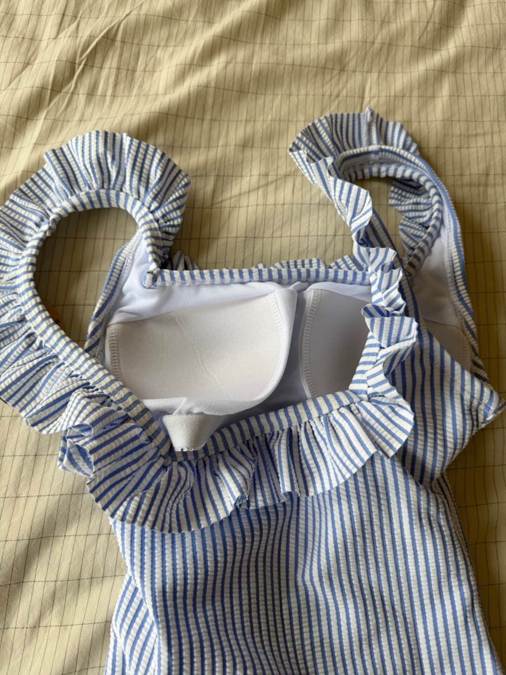 NWT Rufflebutts Seersucker Striped Ruffle-Trim One-Piece Swimsuit-women’s XS - Picture 8 of 9